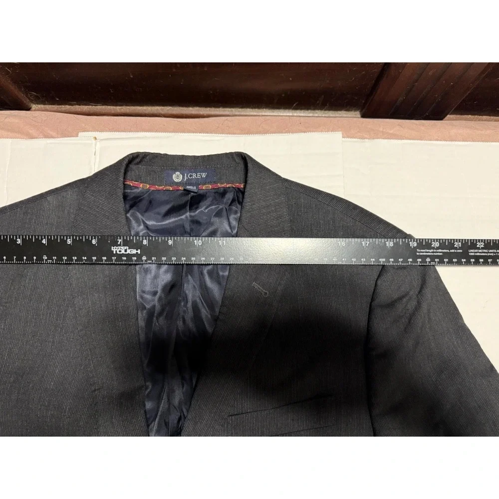 J.Crew 42R Charcoal Gray Wool Linen Sport Coat Blazer 2 Button Summer Jacket